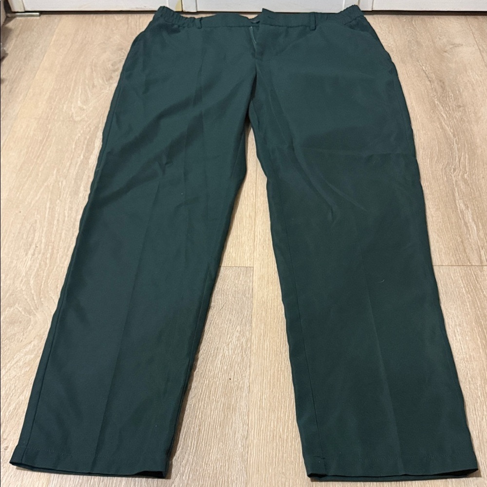 SHEIN Men's Dark Green Dress Pants - Straight Leg